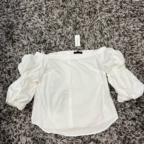 Banana Republic Off-Shoulder White Poplin Blouse super stretch shirt💥NEW - Picture 8 of 16